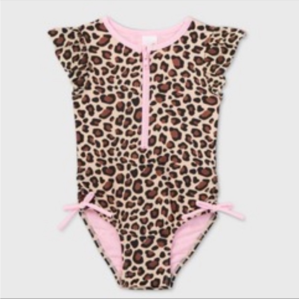 Cat and Jack leopard zipper swimsuit